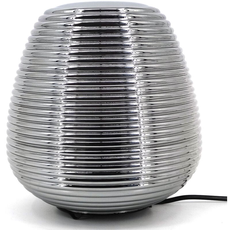 Sampa - Lampe de chevet Sia verre gris fumé compatible led