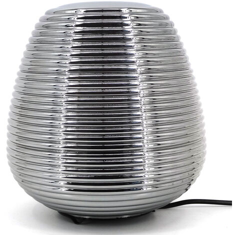 Lampe de chevet Sia verre gris fumé compatible LED