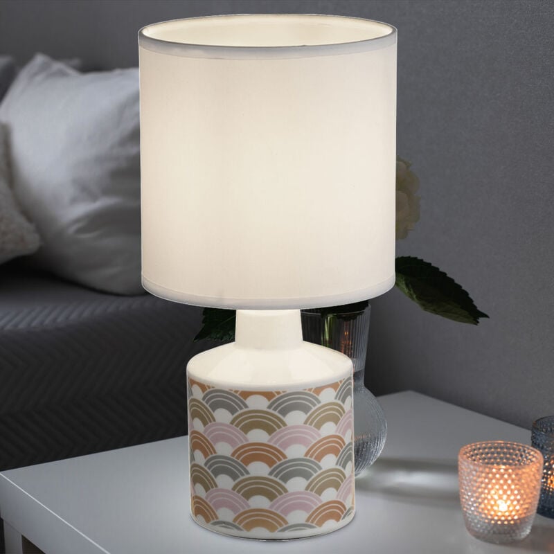 Globo Lighting - Lampe de chevet spot en céramique arc-en-ciel salon chambre lampe textile Globo 21637