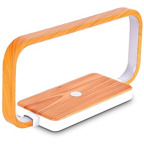 Lampe de chevet tactile à intensité variable avec chargeur sans fil 5W pour chambre à coucher et 3 niveaux de luminosité