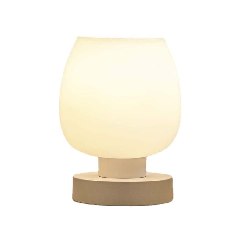 Crea - Lampe de Chevet Tactile - Lampe de Table Intensité Variable 3 Voies pour Chambre à Coucher, Salon, Abat-Jour en Verre Opale, Ampoule led