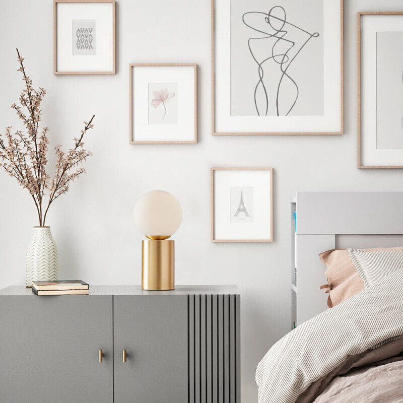 Millumine - Lampe De Chevet Tactile Lobb Boule Verre Et Laiton Mat