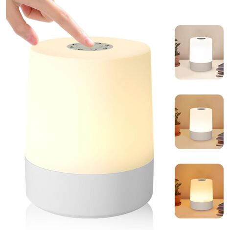 Lampe de chevet tactile sans fil 1800mAh. 3 modes, intensité variable, fonction mémoire. Classe énergétique G.