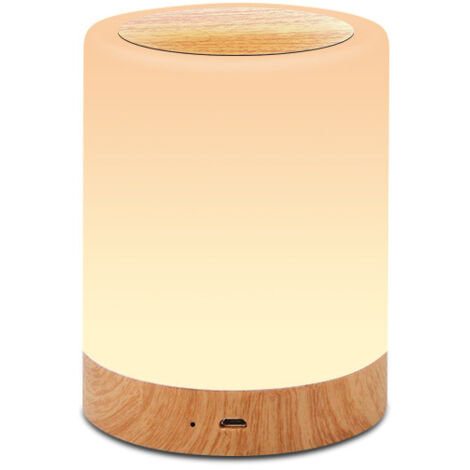 Lampe de chevet tactile veilleuse LED sans fil veilleuse, fonction minuterie, rechargeable portable chambre et salon enfants cadeau lampe 1 pc bûche couleur