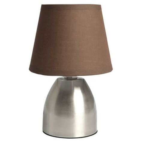 Lampe de chevet touch pied en métal abat jour Taupe