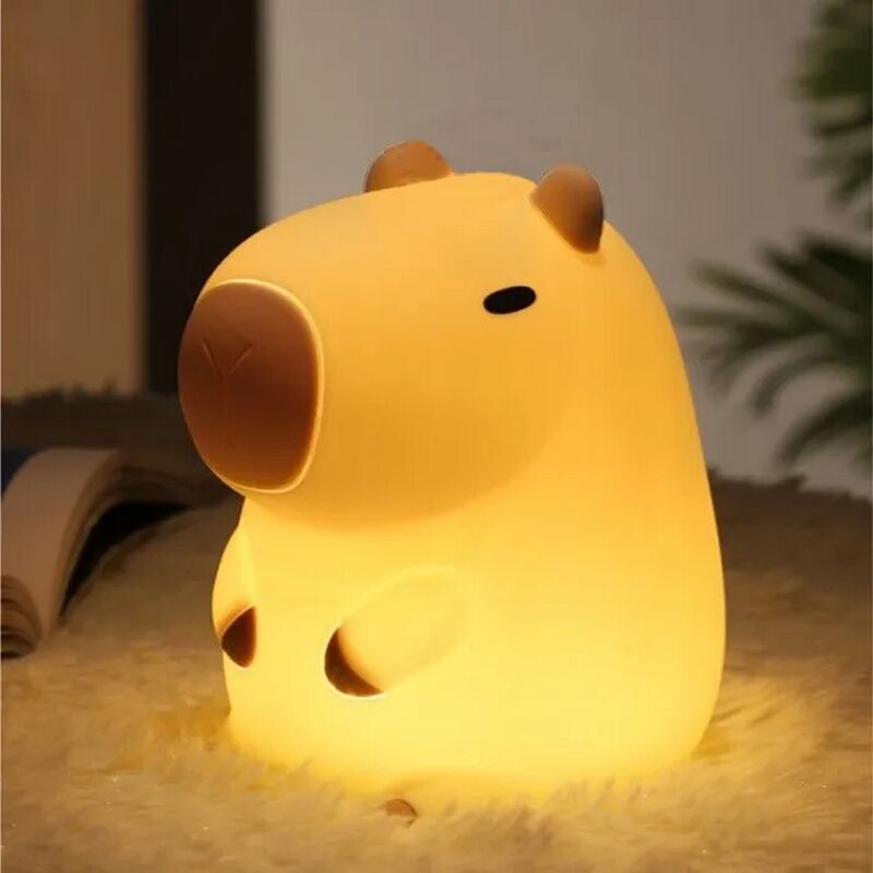 lampe de chevet Veilleuse en silicone Capybara, lampe de chevet tactile animal, aste par USB