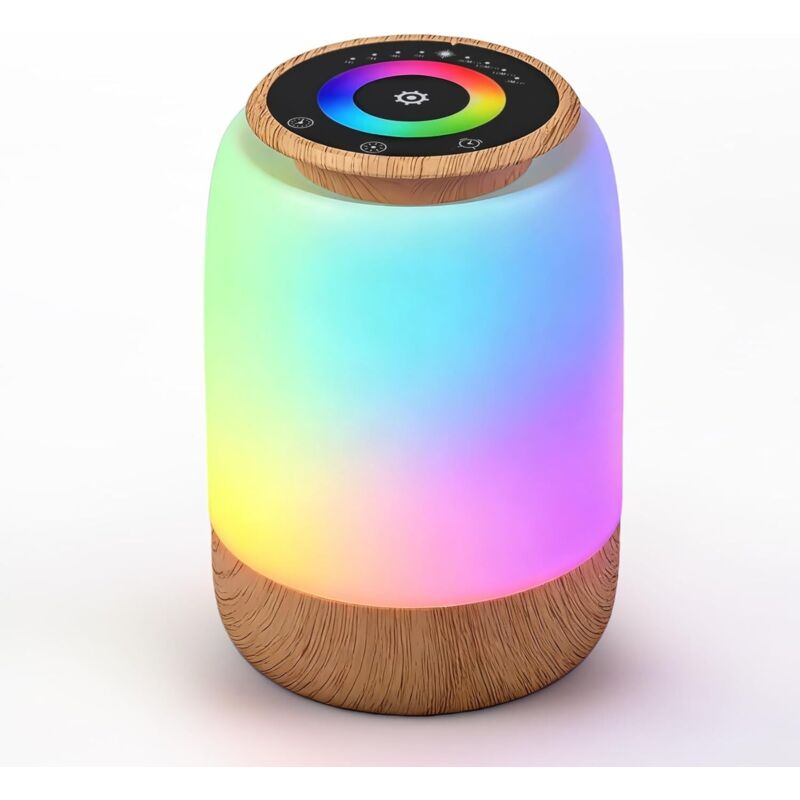 Lampe de Chevet, Veilleuse LED 256 Couleur RVB Changeantes, 7 modes d'éclairage, 4 niveaux de luminosité, fonctions minuterie et compte à