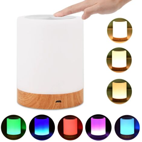 Lampe de Chevet Veilleuse LED Dimmable à Intensité Vairable Lampe de Table Couleurs Rechargeable avec Télécommande Lampe de Nuit pour Adulte, Chambre, Extérieure/Intérieure