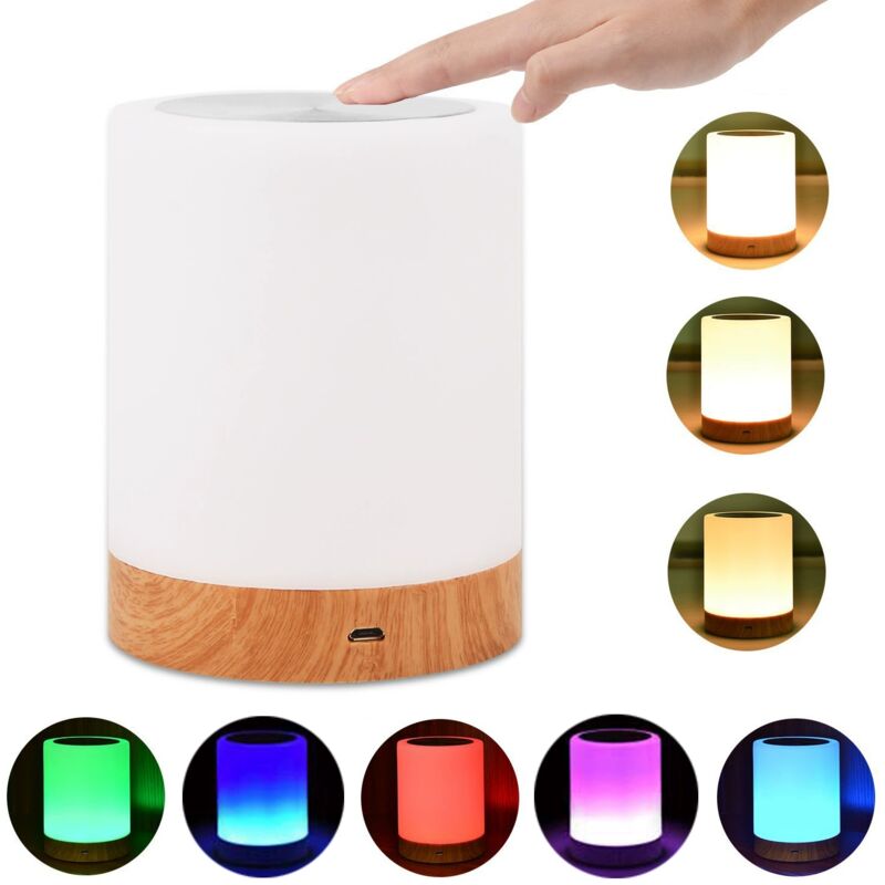 Treetalk - Lampe de Chevet Veilleuse led Dimmable à Intensité Vairable Lampe de Table Couleurs Rechargeable avec Télécommande Lampe de Nuit pour