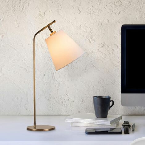Lampe de chevet vintage, abat-jour écru orientable ZURICH