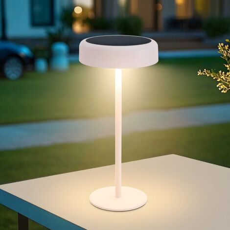 Lampe de chevet ZMH solaire avec batterie - Lampe de table LED sans fil, 3600 mAh rechargeable, touch - dimable, lampe blanche avec batterie USB, lampes solaires pour salon moderne, extérieur