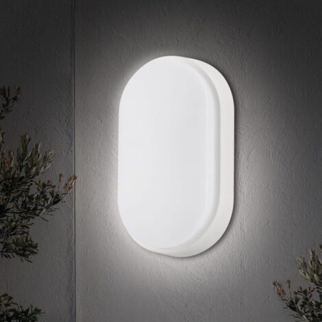 Lampe de cloison LED elliptique Plafonnier Applique Éclairage Luminaire, 15W 4000K 700LM IP54, Pour l‘Intérieur et l‘Extérieur \u2013 Blanc