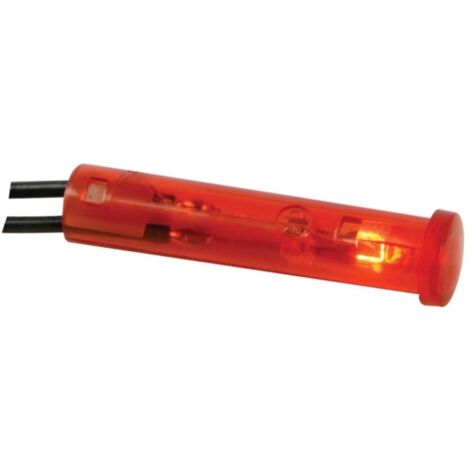 Lampe de controle a panneau rond de 7 mm 220 v rouge