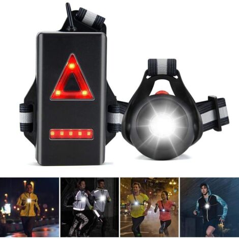 Lampe de Course à Pied, Angle de Faisceau réglable à 120° 500 lumens, Bande réfléchissante à 360°, Rechargeable par USB, Lampe de Nuit pour Le Torse à Del,Idéal pour Courir, Escalade, Pêche-RAPANDA