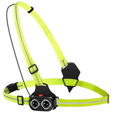 Lampe de Course à Pied - Eclairage de Poitrine pour Course, USB Rechargeable LED Lampe de Poitrine avec 2 modes d'éclairage et Angle de Faisceau à 120° Lampe Running pour Jogging, Camping, Coureurs