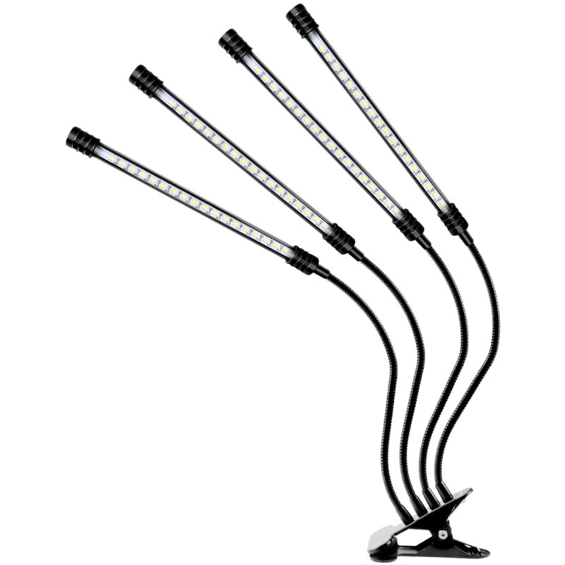 Lifcausal - Lampe de croissance à led pour plantes d'intérieur 36 w 4 têtes led rouges et bleues Marche et arrêt automatiques avec minuterie 4/8/12 h