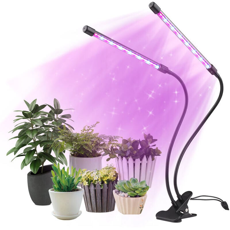 Lampe de Croissance des Plantes d'intérieur 42 led Lumière de Croissance des Plantes 10 Niveaux Dimmable 3/9/12H Minuterie 3 Modes d'Éclairage Lampe