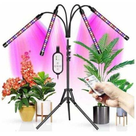 Lampe de croissance LED d'intérieur de type trépied, 80 perles LED à spectre complet, avec double minuterie.