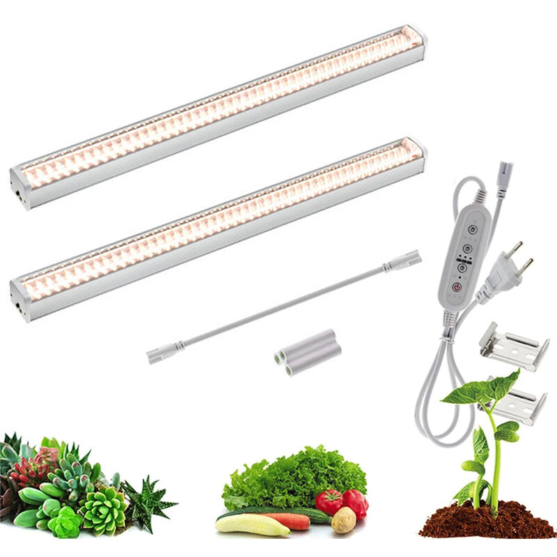 Lampe de Croissance LED Full Spectrum 2PCS 4000K – Lampe de Plante pour Plantes, Légumes et Fleurs