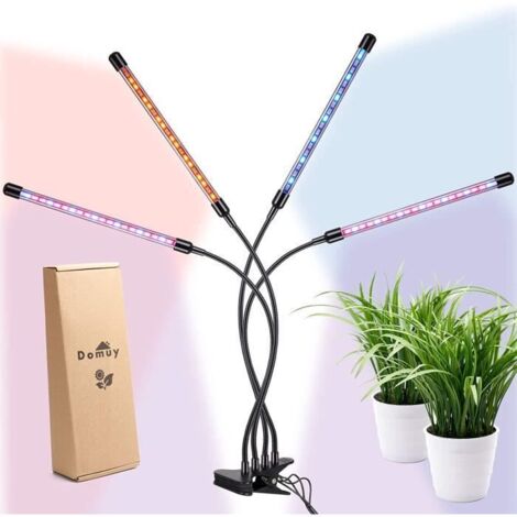 Lampe de Croissance LED Horticole - Domüy - 4 Tubes - Spectre Lumière Couleur Complet - Minuteur Automatique