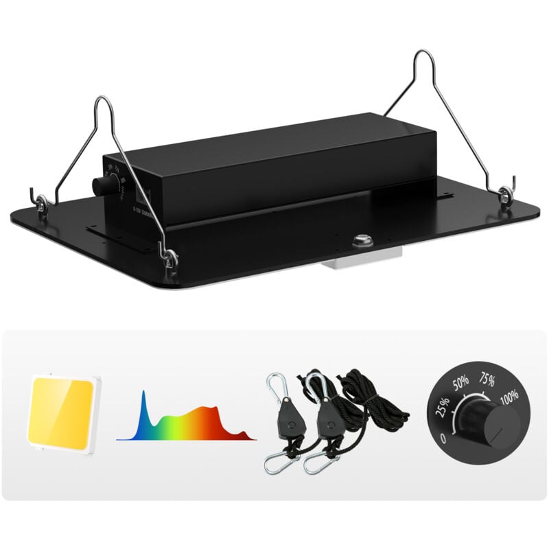 Mophorn - Lampe de croissance led 150 w, spectre complet à intensité variable, diodes Samsung pour plantes d'intérieur, végétation, floraison, serre,