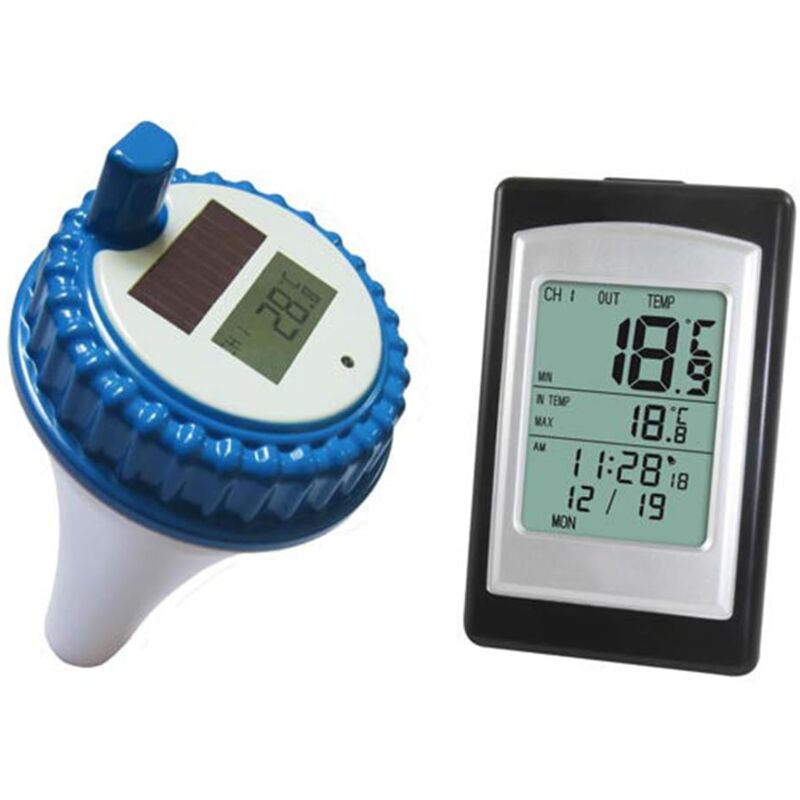 Thermomètre de piscine numérique flottant, facile à lire, thermomètre d'eau sans fil et moniteur d'intérieur, thermomètre de piscine numérique pour