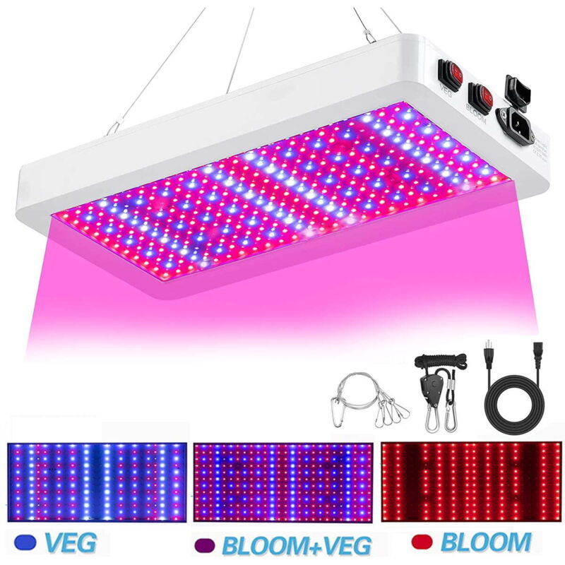 Lampe de croissance led pour plantes d'intérieur 1000/2000W Lampe de culture 216/312 led Spectre complet Veg et fleur Plantes d'intérieur Lampe de