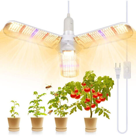 Lampe de culture LED 150 W à spectre complet, pliable, idéale pour les plantes d'intérieur, les serres et la culture hydroponique, avec câble d'alimentation E27.