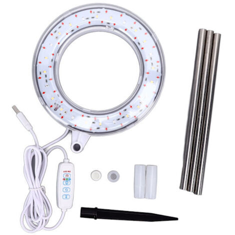 Lampe de culture LED alimentée par USB, avec 10 niveaux de luminosité et 3 réglages de minuterie, idéale pour le jardin et la serre.