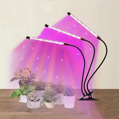 Lampe de culture USB à 4 têtes LED, lampe de culture pour plantes d'intérieur, luminosité du jardin, minuterie 3/9/12H, pour plantes de serre