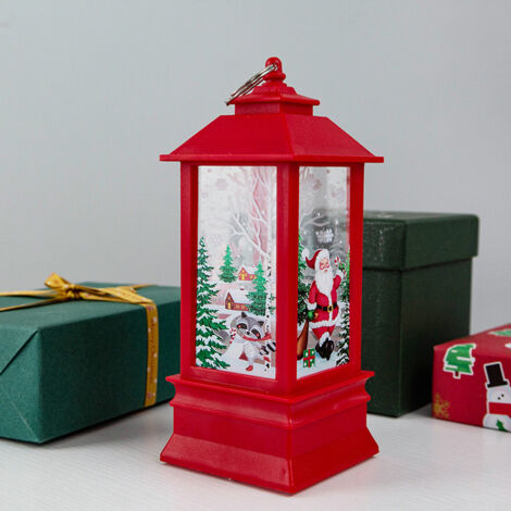 Lampe de décoration de noël bougie de flamme simulée veilleuse père noël lampes suspendues pour la décoration de noël à la maison, 8821 cm