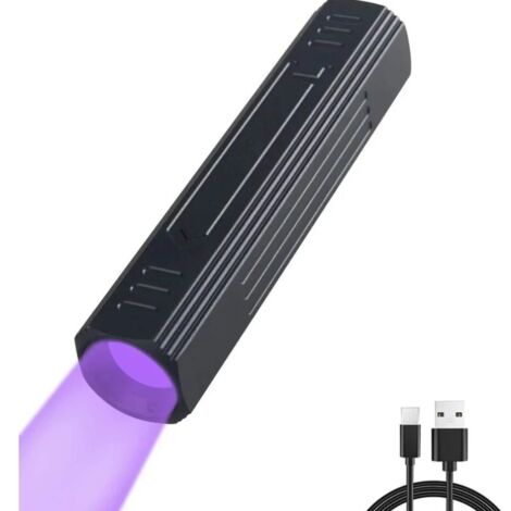 Lampe de détection de réactif d'antigène domestique rechargeable 365 nm torche UV avec filtre de lumière noire noire pour durcir la résine/déversement d'huile, roche/minéral animal champignon lumière 