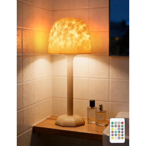Lampe de Douche SPA, Lampe Ambiance Projecteur 16 Couleurs Dimmable avec Télécommande ＆ Tactile, Lampes de table Sans Fil Rechargeable 3600mAh, pour Salle de Bain, Chambre, Salon, Cadeau