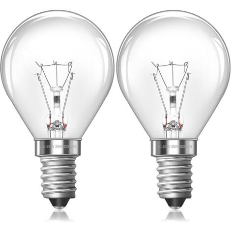 Lampe de four G45 E14, Intensité Variable Blanc Chaud 2700K, 230V, Petite Ampoule Vis Edison E14 pour Lumière Décorative et Lampe à Cire Fondue, 2 Pièces