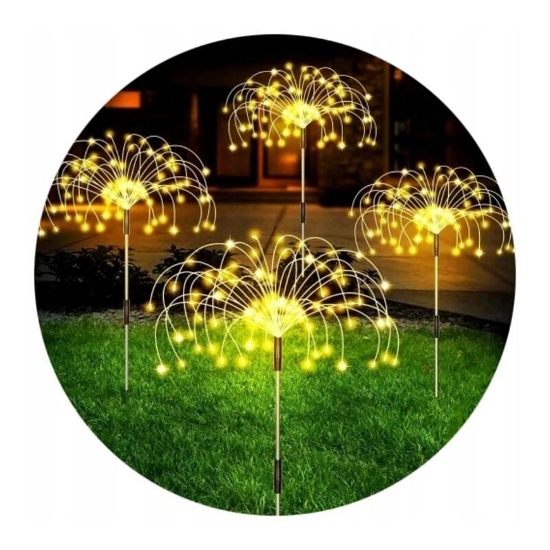 LAMPE DE JARDIN À ACTION SOLAIRE Pissenlit FEU D'ARTIFICE 2 PCS POUR JARDIN DE NOËL