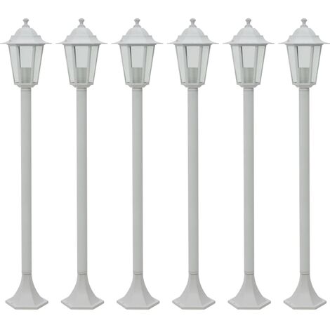 Lampe de jardin à piquet 6 pcs E27 110 cm Aluminium Vert foncé