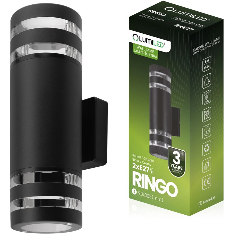 Lampe de jardin Applique Façade 2x E27 LED Haut Bas RINGO