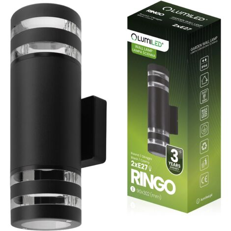 Lampe de jardin, applique murale, LED E27, haut, bas, RINGO