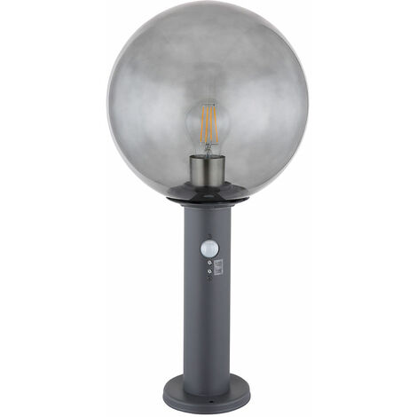 Eclairage extérieur Lampadaire Colonne d'extérieur avec détecteur de  mouvement Lampadaire de terrasse avec détecteur de mouvement, grille  diamant noir, 1x E27, LxlxH 22,5x25,5x100 cm