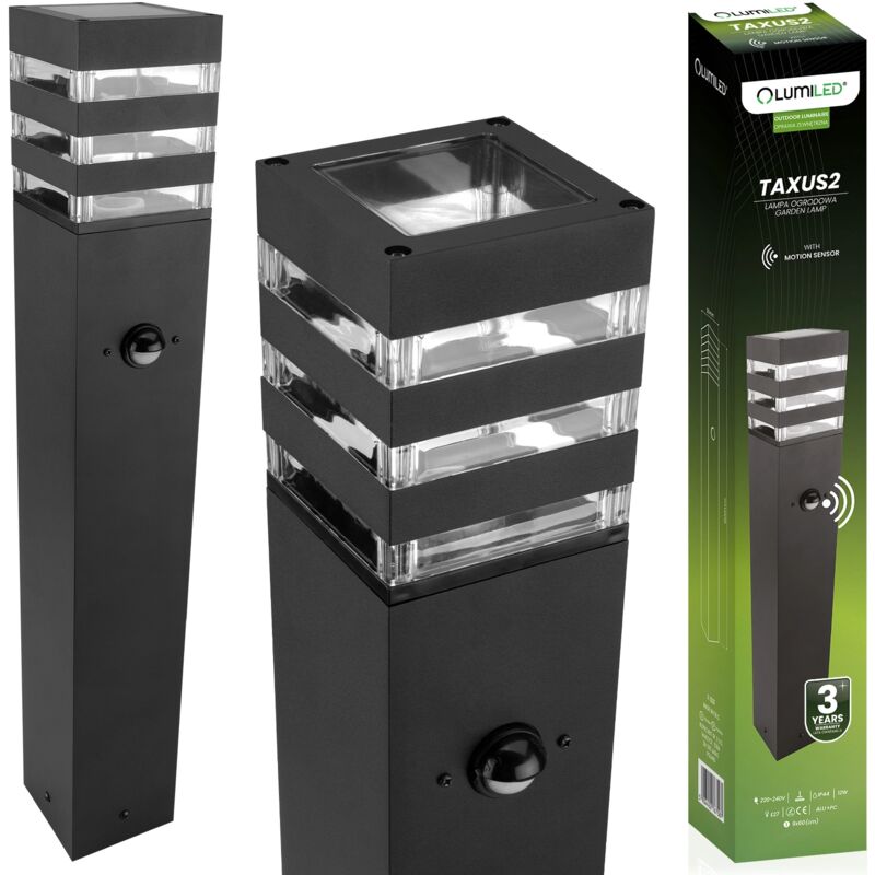 Lampe de jardin d'extérieur sur pied E27 LED avec détecteur de mouvement TAXUS 2 80 cm