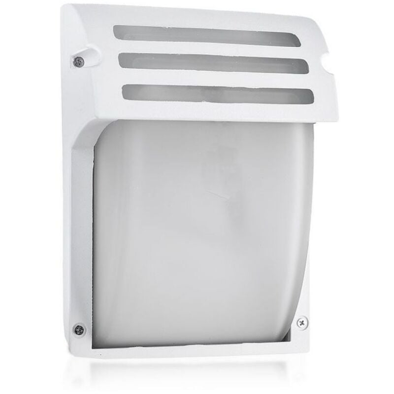 Applique led avec douille E27 (Max 60W) Couleur Blanc Verre Satiné IP44