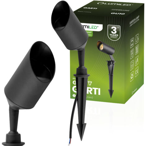 Lampe de jardin extérieure GARTI LED GU10, projecteur, résistant aux chocs, IP65, câble LUMILED