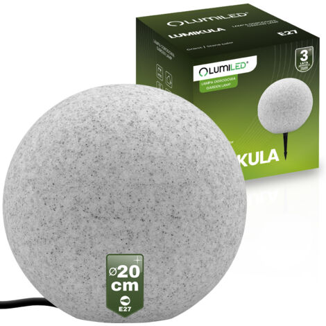 Lampe de jardin extérieure STONE LED BALL LUMIKULA 20cm E27 IP65 LUMILED