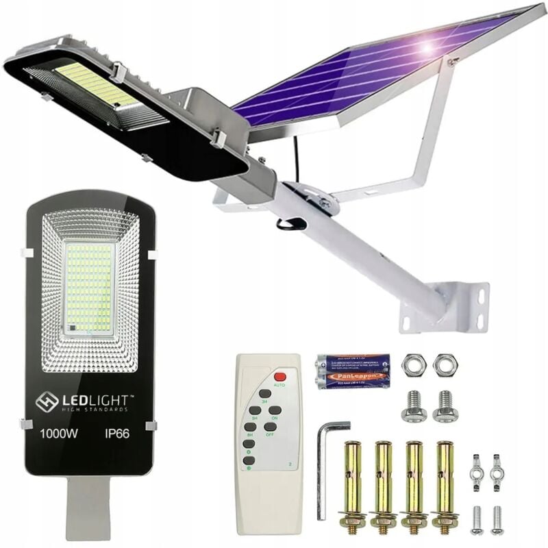 Lampe De Jardin Lampe Solaire Pôle Puissant 1000w Panneau De Rue 234 Led