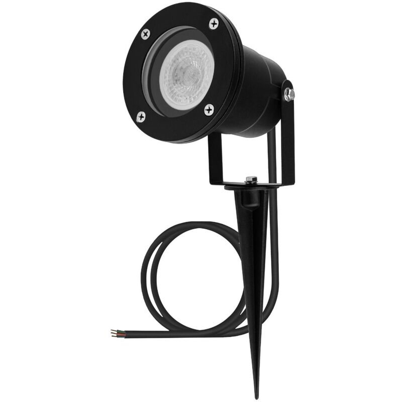 Lampe de jardin LED GU10 IP65 ÉTANCHE Noir avec câble