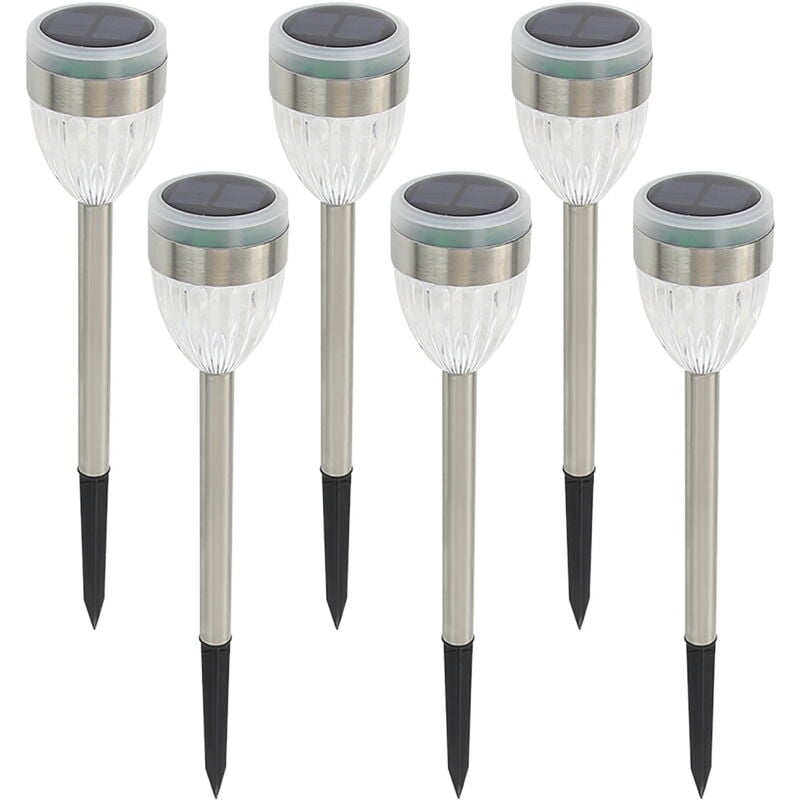 Lampe de jardin, lot de 6 lampes solaires de jardin, éclairage extérieur de cour, lampadaire solaire décoratif à led, cadeaux de jardinage