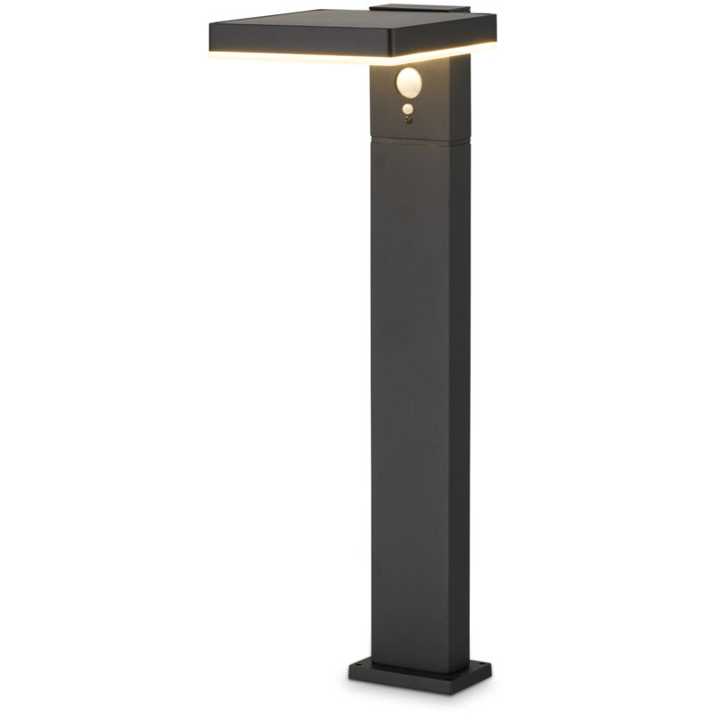 Lampe solaire exterieur 50 cm - Éclairage de pelouse extérieur - led Éclairage exterieur avec detecteur - led eclairage exterieur solaire - Noir
