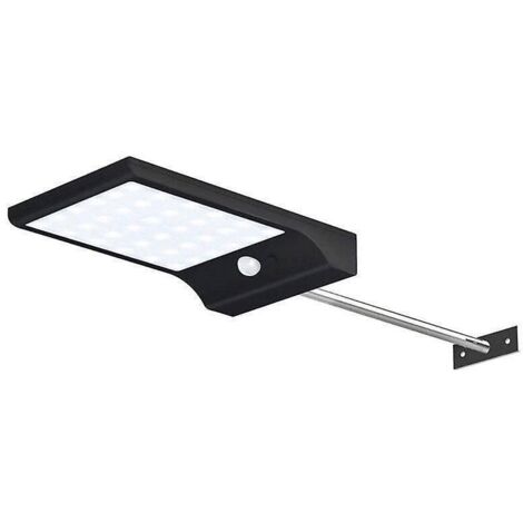 lampe De Jardin Solaire 36led-noir Avec Poteau, Maison Extrieure Balcon Led Clture Dtecteur De Lumire Murale