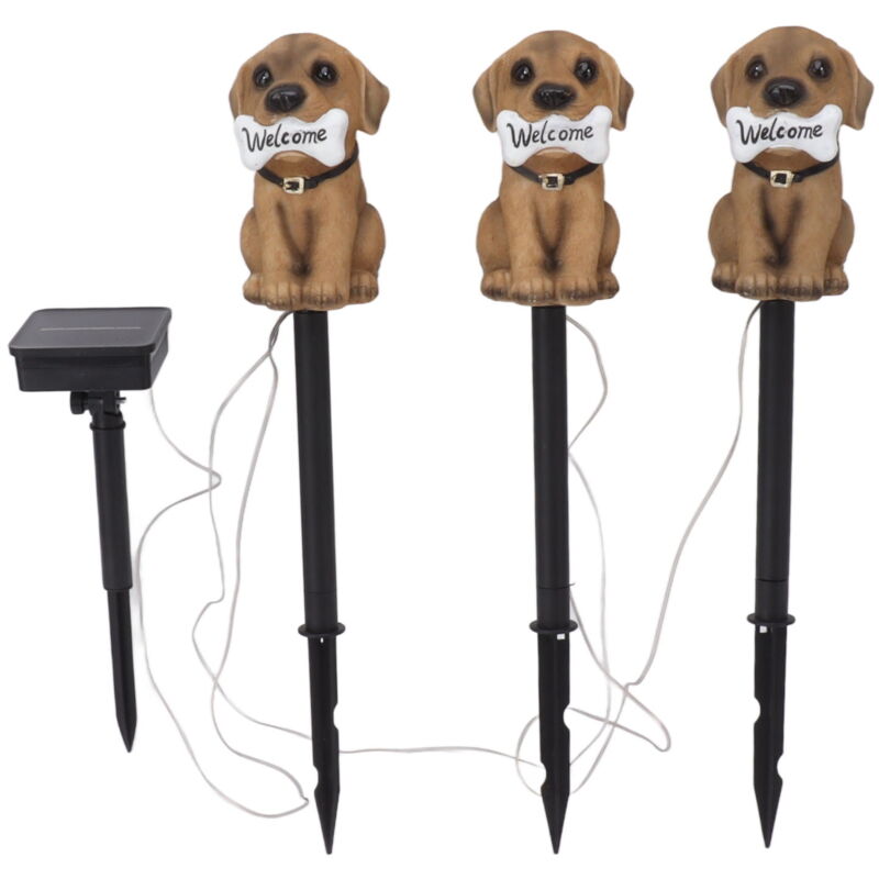 Feiyue - Lampe de jardin solaire à led en forme de chiot, lampe de bienvenue, décoration de jardin extérieure à énergie solaire avec batterie intégrée