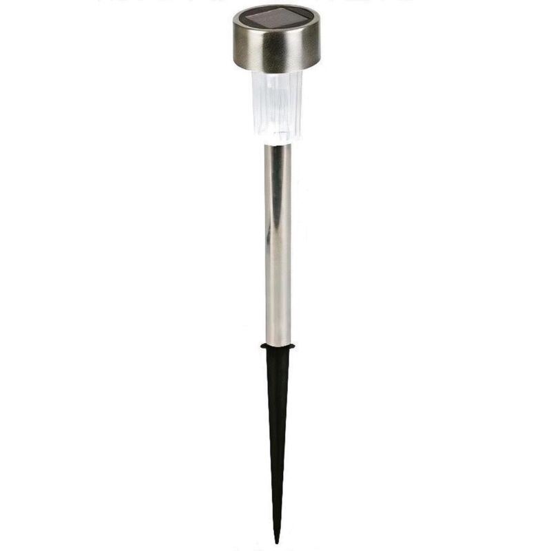 Lampe de jardin solaire à led avec piquet au sol et capteur 37 cm, blanc froid, acier inoxydable, écoénergétique, 24 pièces - Perel Lampe de jardin solaire à led avec piquet au sol et capteur 37 cm, blanc froid, acier inoxydable, écoénergétique, 24 pièces - Perel